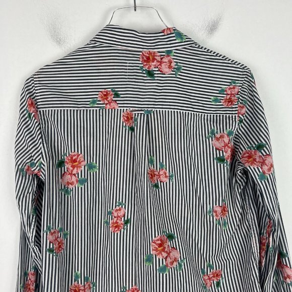 Rails Taylor Floral Stripe Shirt Buttondown Long Sleeves Size XS L2769 - Picture 9 of 10
